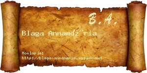 Blaga Annamária névjegykártya